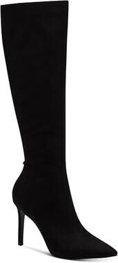 INC Women’s Black Cushioned Rajel Pointy Toe Stiletto Boots 9.5M Wide Calf